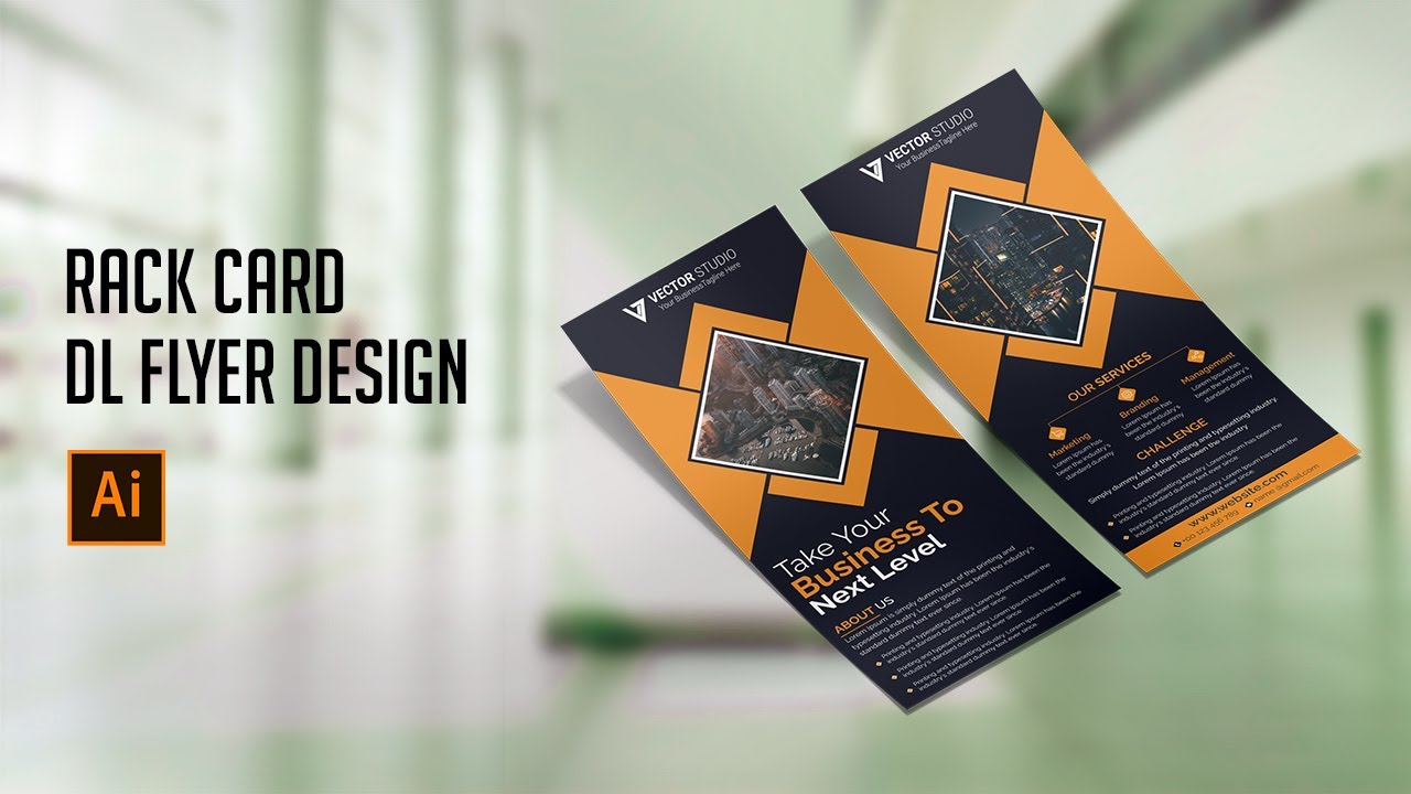 Professional rack card/ dl flyer design - Adobe Illustrator Tutorial ...