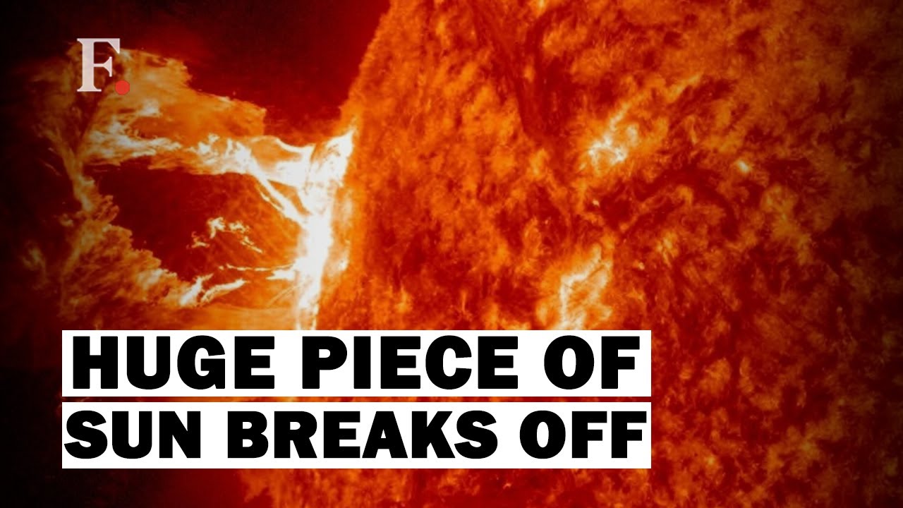 Unbelievable Moment  A Major Piece Of The Sun Breaks Off