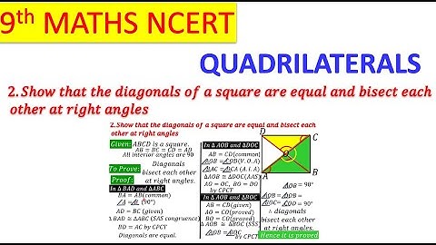 𝑆ℎ𝑜𝑤 𝑡ℎ𝑎𝑡 𝑡ℎ𝑒 𝑑𝑖𝑎𝑔𝑜𝑛𝑎𝑙𝑠 𝑜𝑓 𝑎 𝑠𝑞𝑢𝑎𝑟𝑒 𝑎𝑟𝑒 𝑒𝑞𝑢𝑎𝑙 𝑎𝑛𝑑 𝑏𝑖𝑠𝑒𝑐𝑡 𝑒𝑎𝑐ℎ 𝑜𝑡ℎ𝑒𝑟 𝑎𝑡 𝑟𝑖𝑔ℎ𝑡 𝑎𝑛𝑔𝑙𝑒𝑠