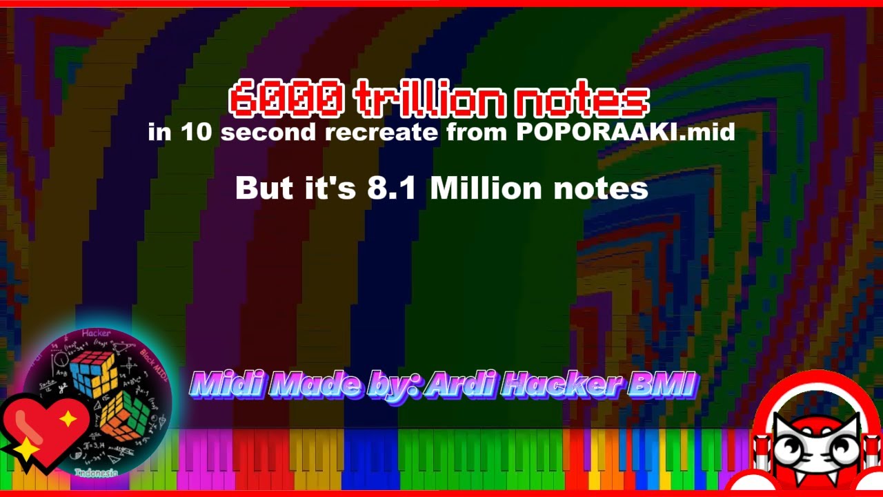 [Arts/MIDI] 6000 trillion notes in 10 second... / 8.1 Million notes ...