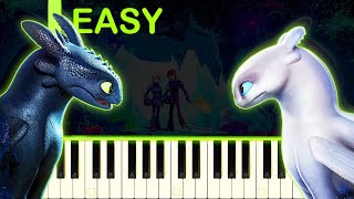 TOGETHER FROM AFAR | HOW TO TRAIN YOUR DRAGON 3 - EASY Piano Tutorial