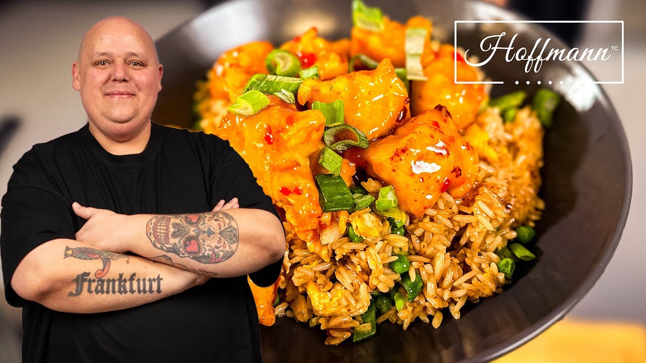 Chinesisches Essen Sesamhuhn Und Gebratener Reis Chinesisches Essen Sesamhuhn Und Gebratener Reis