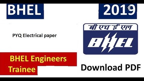 BHEL Engineer Trainee Electrical 2019 Paper Solved with free PDF