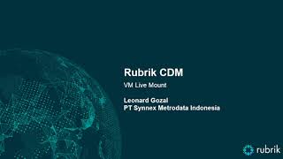 VM Live Mount in Rubrik Cloud Data Management