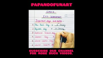 class-2 evs worksheet.evs worksheet for daily practice.important days and dates.#evsworksheets.