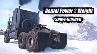Snowrunner All Trucks actual Power to Weight ratio | All 64 Trucks