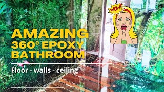 Amazing 360 Degrees Epoxy Resin Bathroom With Shower- Floor - Walls - Ceiling