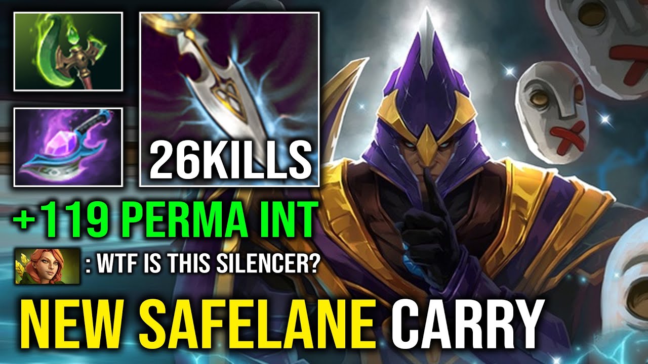 NEW Safelane Carry +119 Perma INT Silencer 100% Free Hit Max Range Unlimited Glaives Bounce Dota 2