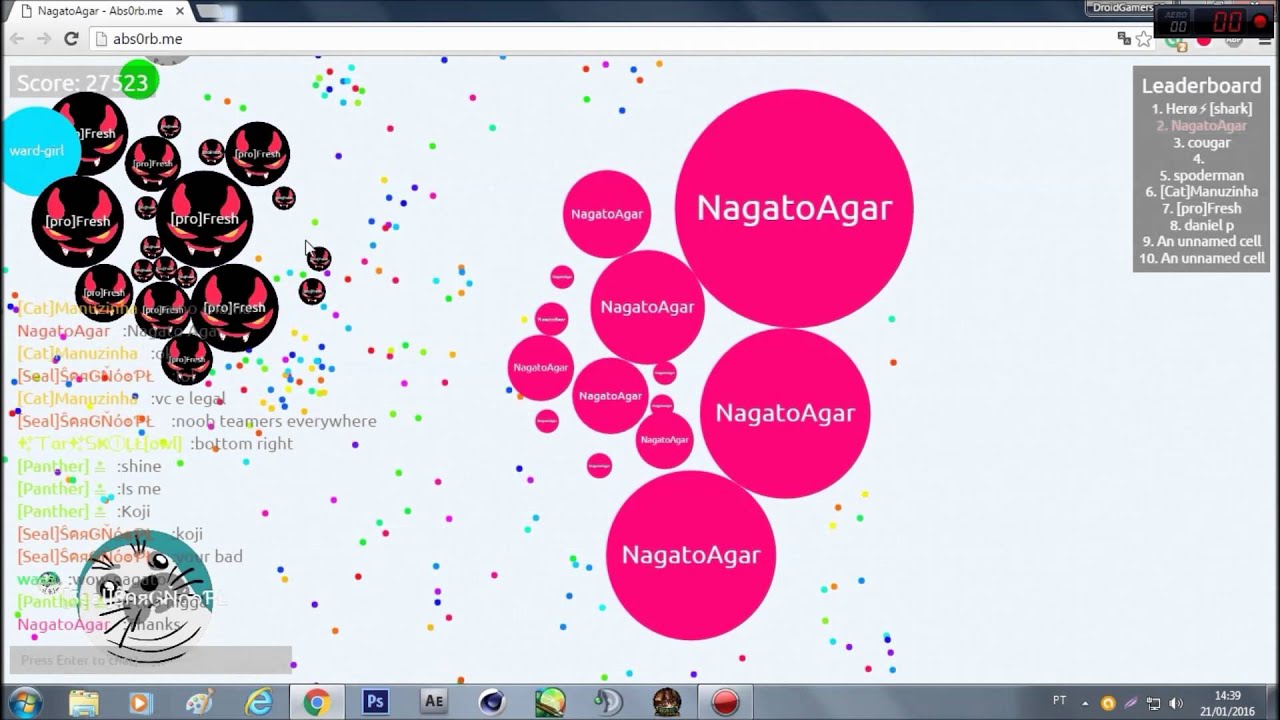 Agar.io Pirate Score mass 44k mode ( Crazy ) Solo #1