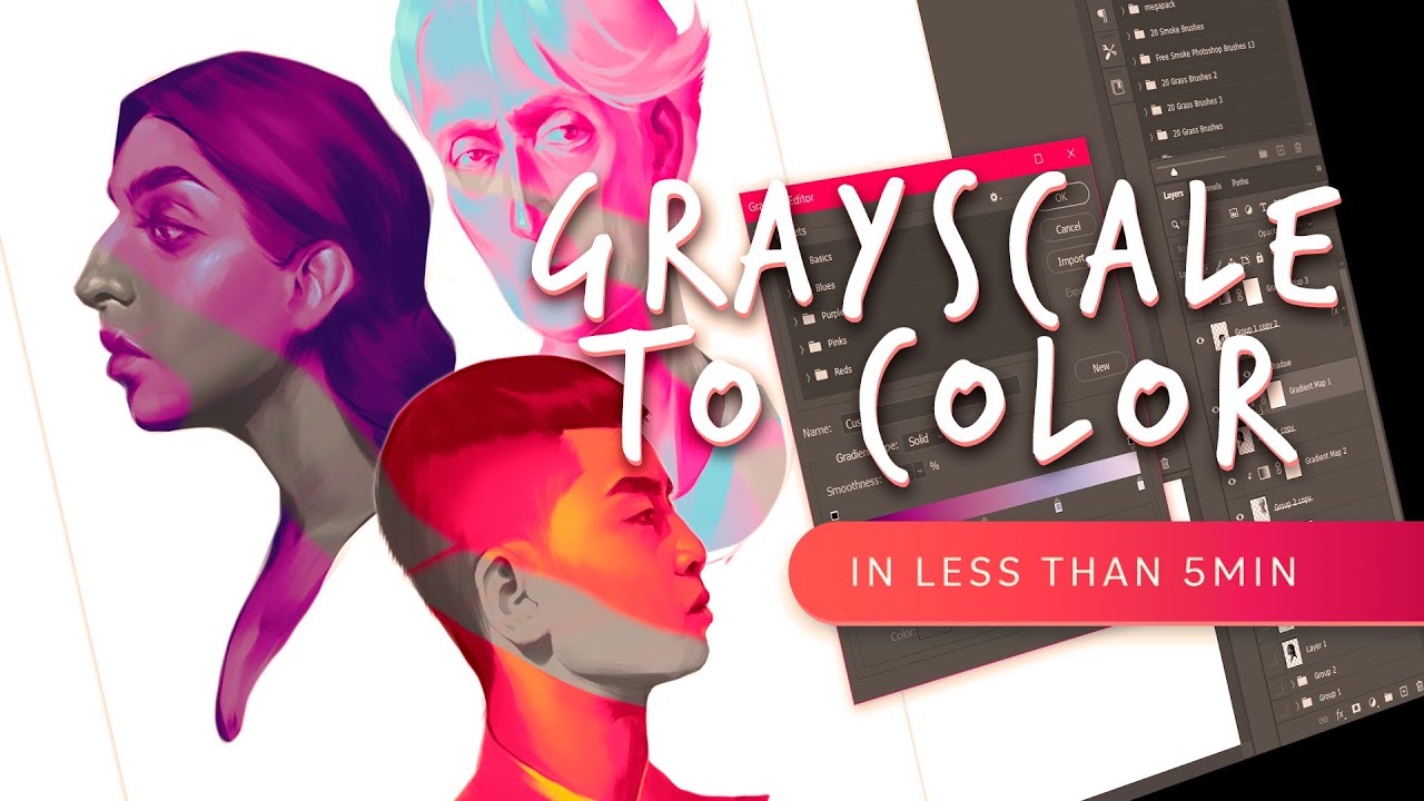 HOW TO ADD COLOUR TUTORIAL: from greyscale sketch to color painting in ...