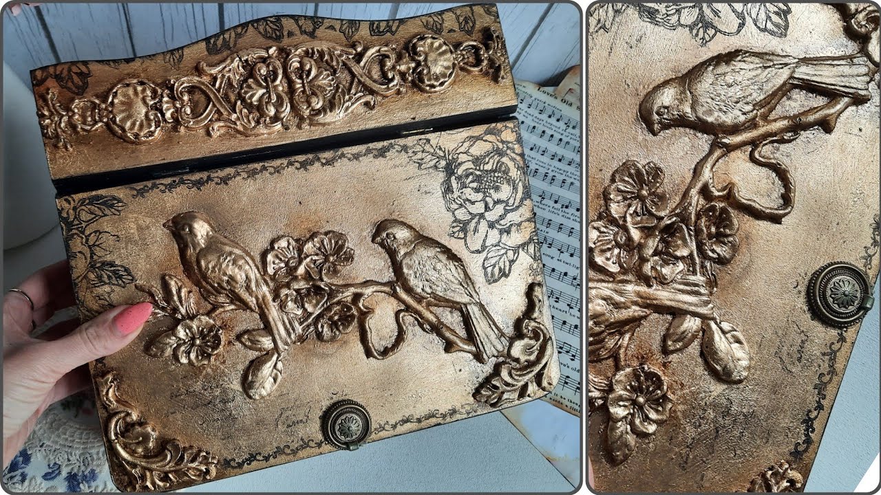 Decorating a Wooden Secretary Desk with Gilding 💛