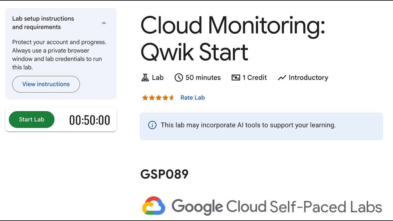 GSP089-Cloud Monitoring: Qwik Start | Google Cloud Qwiklabs 2025 - YouTube