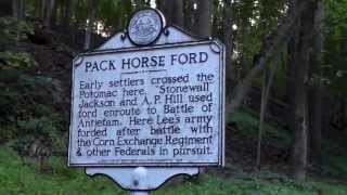 Potomac River Pack Horse Ford - West Virginia Historical Marker River Road