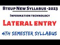 Information Technology 4th Semester Syllabus 2023 | Lateral entry Syllabus| Polytechnic