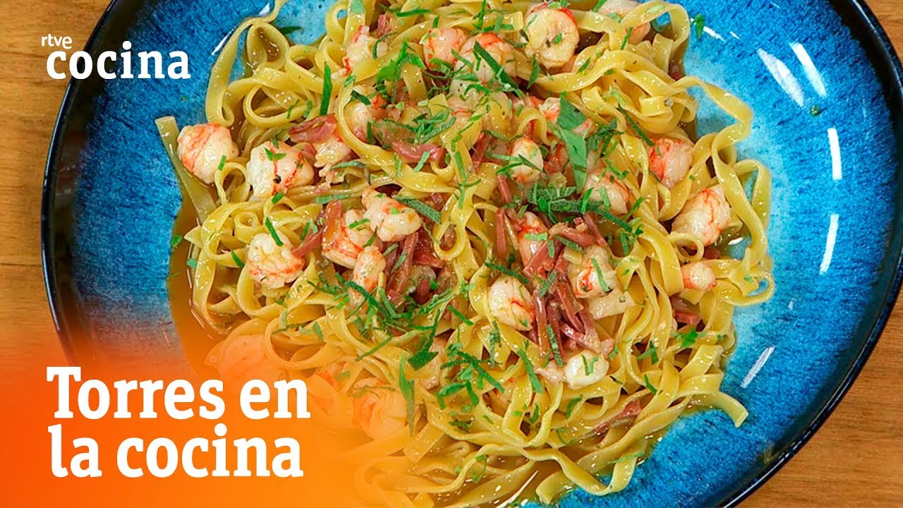 Cómo hacer tallarines 'gambonara' - Torres en la Cocina | RTVE Cocina