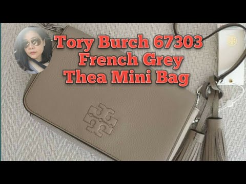 Tory Burch 67303 French Grey Thea Mini Bag - YouTube