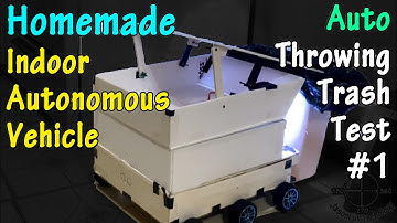Auto Throwing Trash Test #1 [Homemade Indoor Autonomous Vehicle]