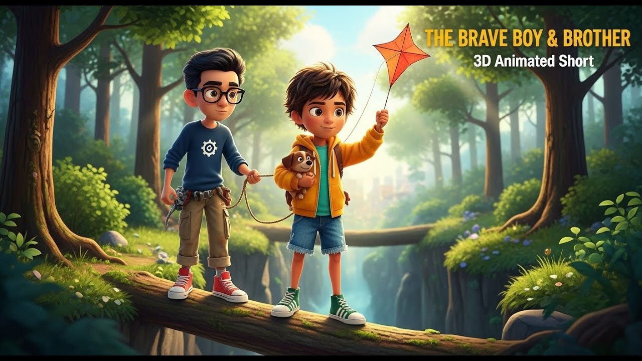THE BRAVE BOY & BROTHER | 3D Animated Moral Story for Kids | Courage, Kindness & Family