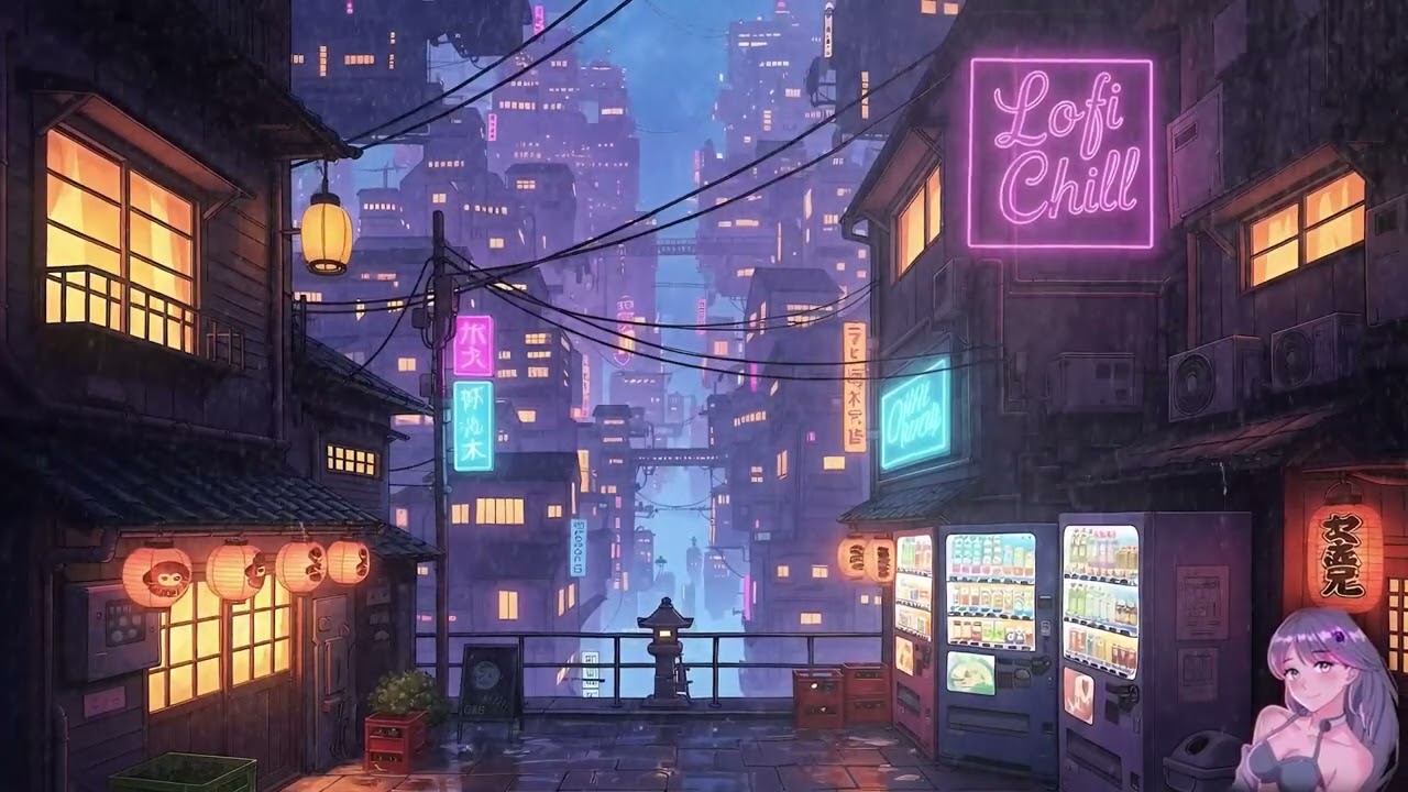 Japan Rain Scenes 🌦️ Lofi Mix | Study, Sleep, Unwind | Japanese Future Town