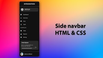 side navbar using html css | sidebar menu html css | ui design