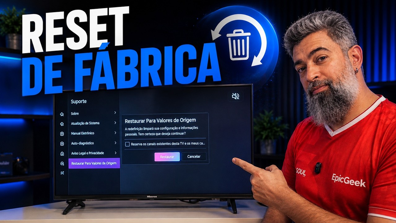 Como resetar a Hisense 32A4NV e apagar seus dados