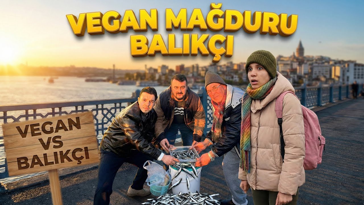 VEGANIM DEDİ BALIKLARI ATTI! BALIKLARI DENİZE ATILAN AHMET GÖKÇEBAY'I GALATA'DA ZİYARET ETTİM