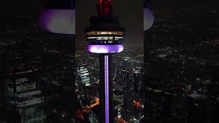 Epic drone footage of CN Tower at night