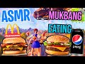Asmr gaming  fortnite mcdonalds burger mukbang relaxing eating and spectating  mouth sounds 