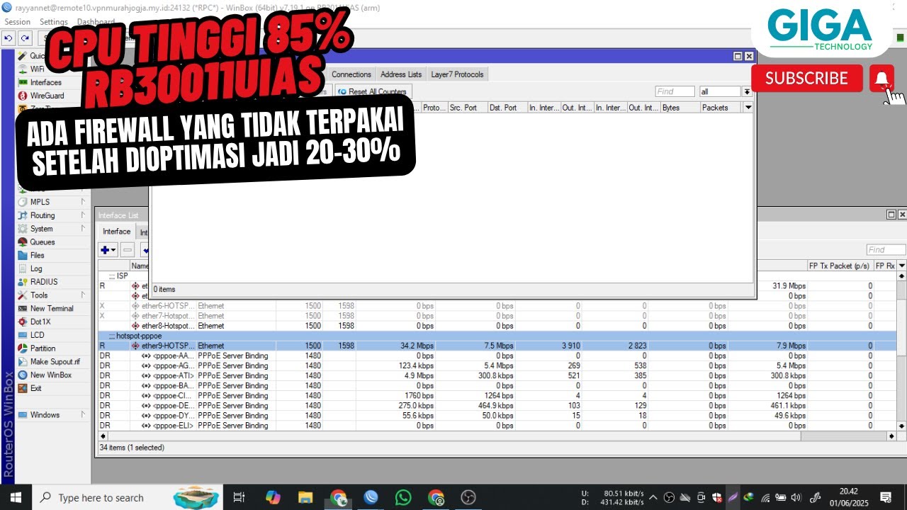 Firewall penyebab CPU Tinggi 85% Client Jadi Lemott - YouTube