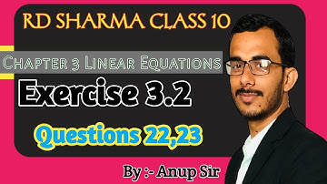 Exercise 3.2 Question 22(i,ii,iii,iv,v,vi),23(i,ii,iii)| Chapter 3 rd sharma class 10 maths