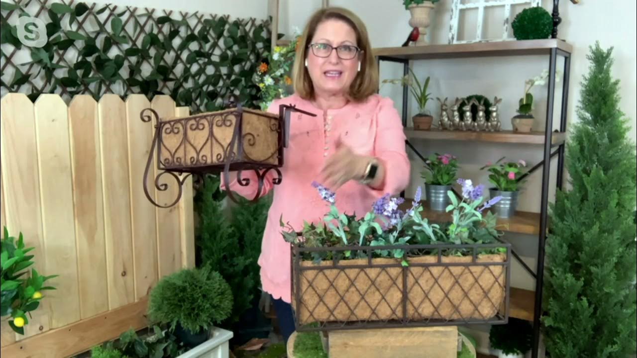 Plow & Hearth Small Wrought Iron Railing Planter with Coco Liner on QVC YouTube