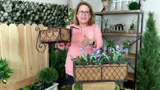 Plow & Hearth Small Wrought Iron Railing Planter with Coco Liner on QVC