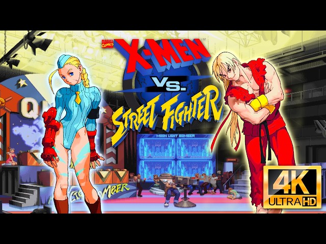 X-Men vs Street Fighter Ken & Cammy Arcade 4K Playthrough | Full