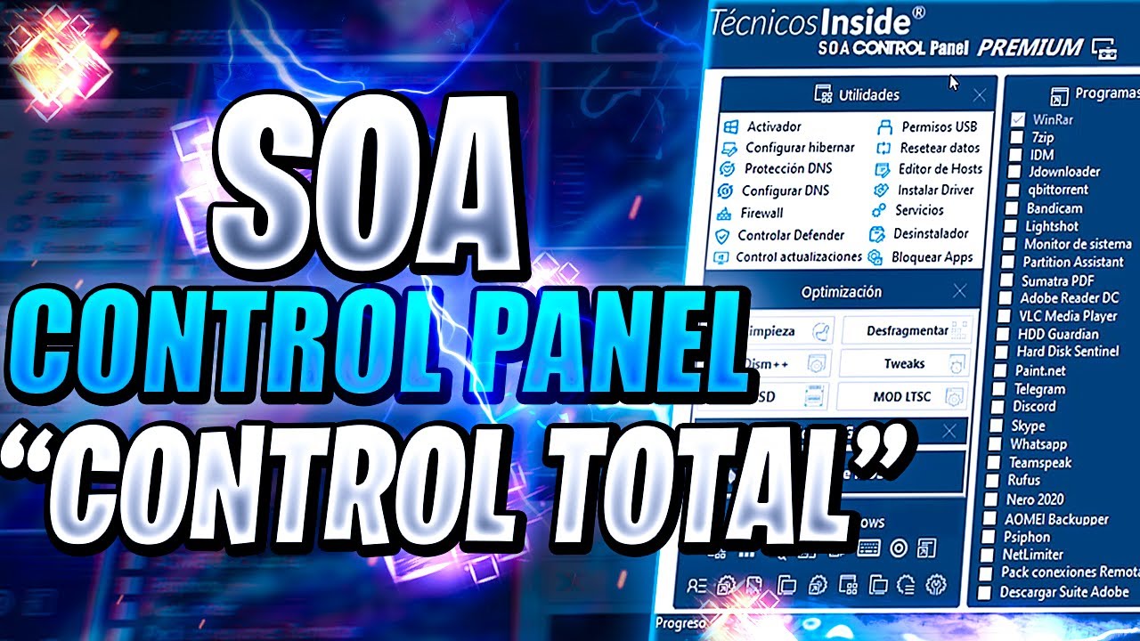 Soa Panel 😍 Nuevo Panel para Windows 10 / Optimizacion al MAXIMO ⚡/ SOA Control ...