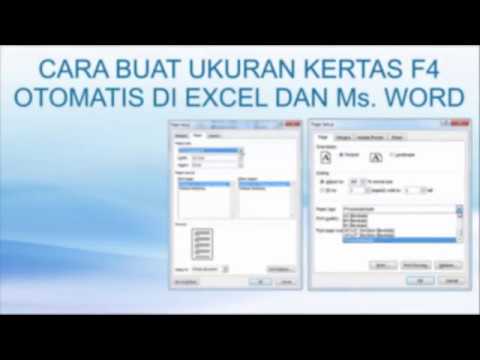 Cara Membuat Ukuran Kertas F4 di Excel dan Word Otomatis 