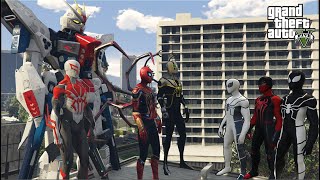 GTA 5 Người Máy Gundam & Robot Spider Man Được Siêu Nhân Người Nhện Gọi Tới Vì Có Quái Vật Tiến Hóa screenshot 5
