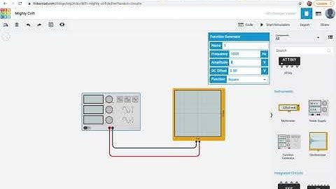 Function Generator Oscilloscope on TinkerCAD