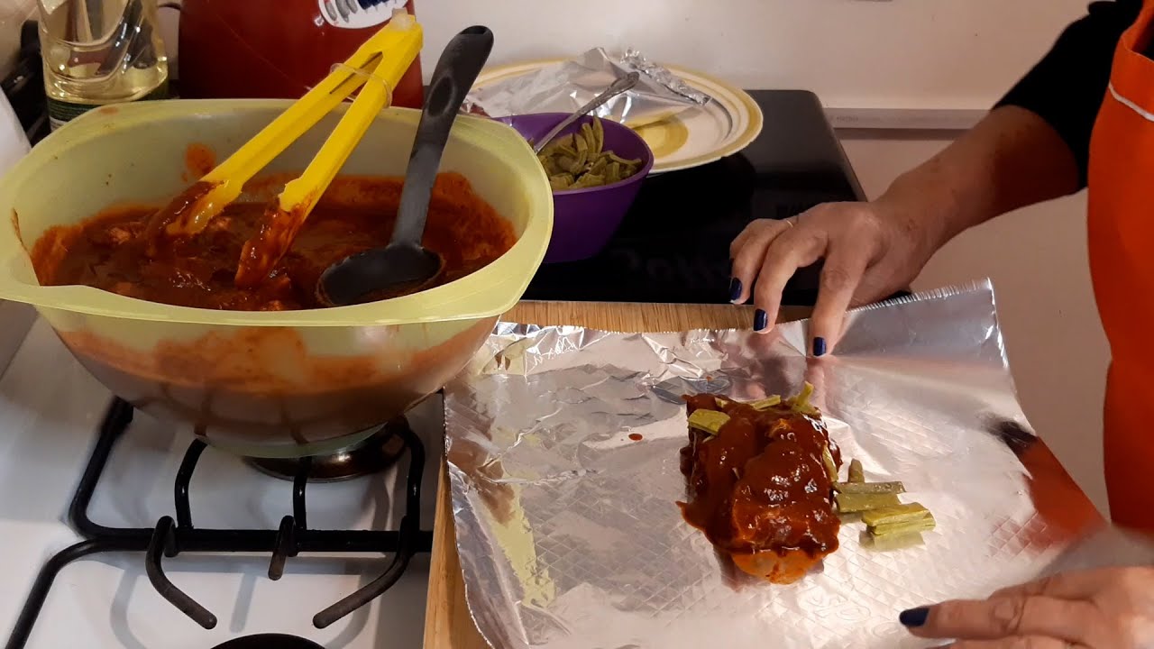 MIXIOTES de puerco con nopales PARA FIESTA / ¡Delicioso adobo para chuparse  los dedos! - YouTube