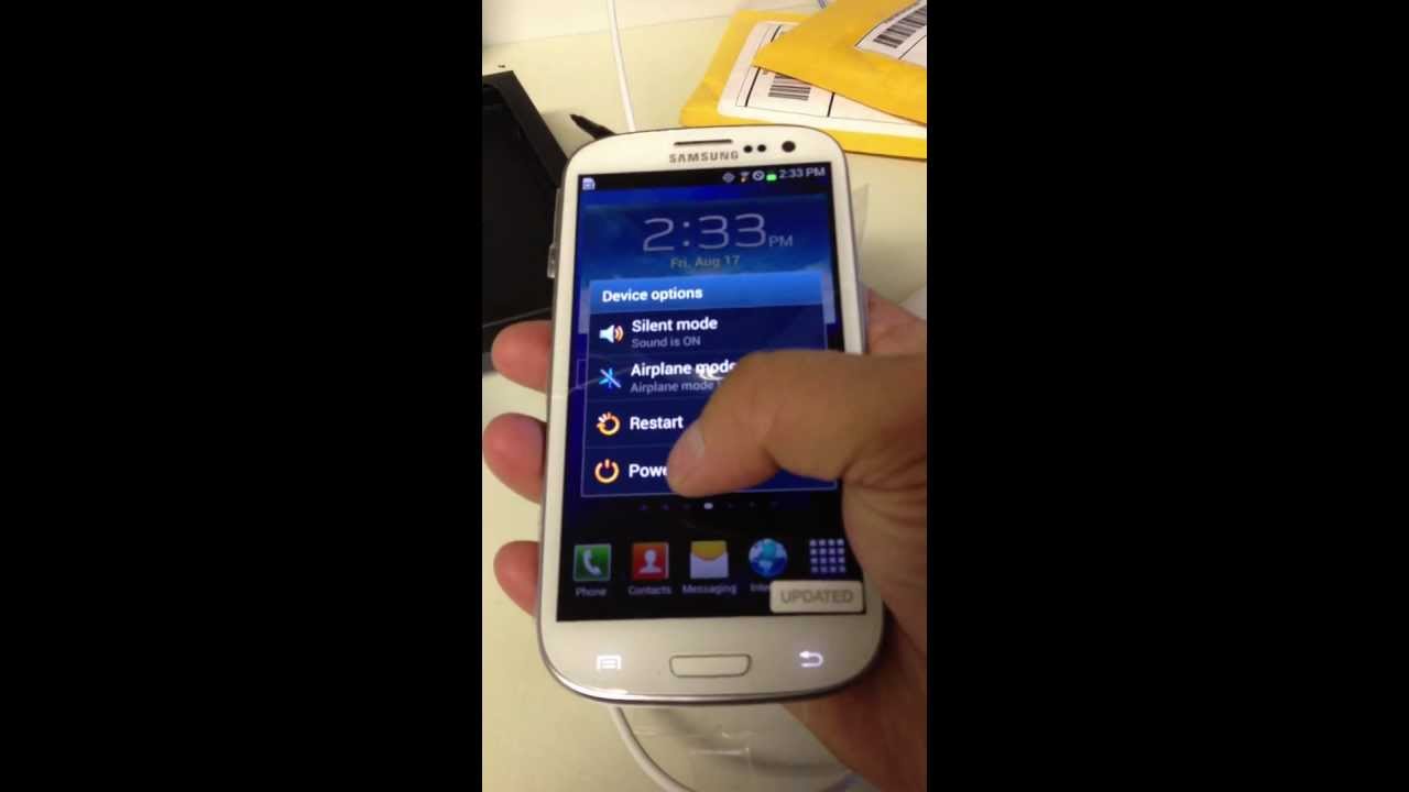 Samsung Galaxy S3 Power off - YouTube