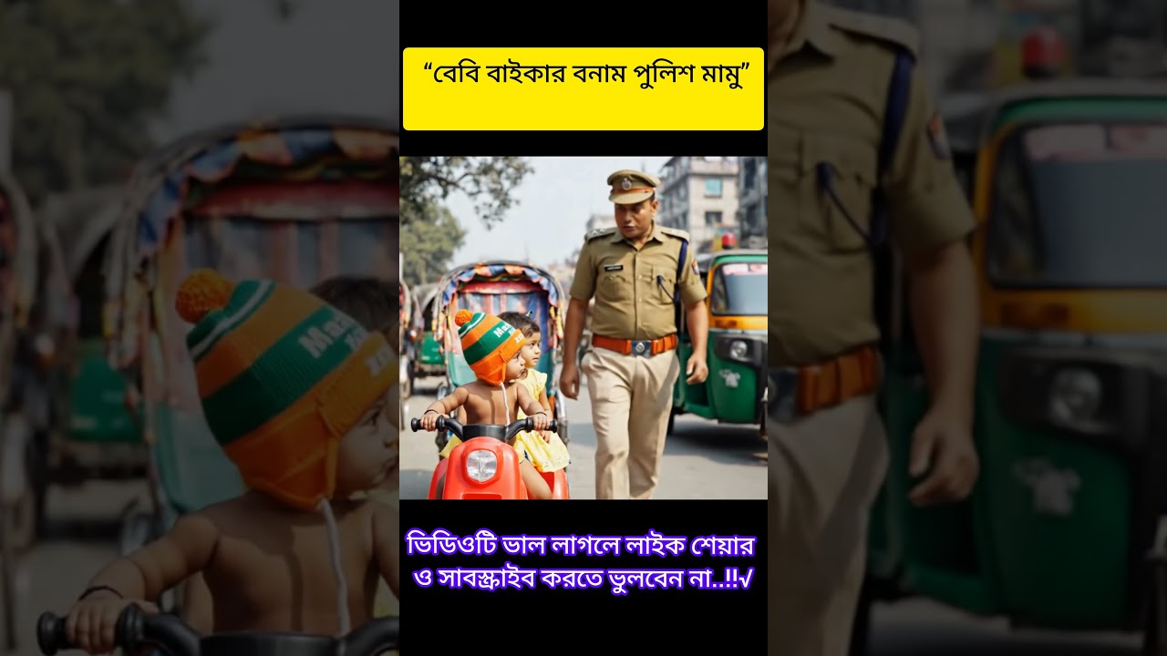 “বেবি বাইকার ও পুলিশ মামুর হাসির লড়াই 😄 | Maak Ai Zone Funny Baby Video” 