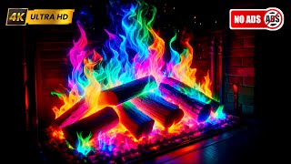 Soothing Rainbow Fireplace 4K Ultra HD | Relax, Sleep, Study & Meditation Ambience