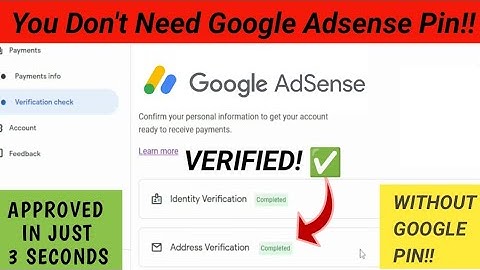 How To Verify Your Google Adsense Address Without The 6 digit pin in ( 3 minutes ) || Adsense pin
