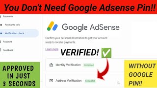 How To Verify Your Google Adsense Address Without The 6 digit pin in ( 3 minutes ) || Adsense pin