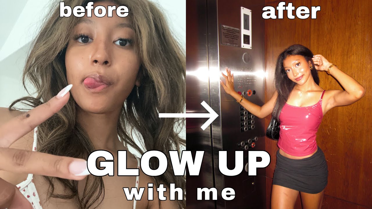 GLOW UP WITH ME | hair, nails, makeup, and more! - YouTube