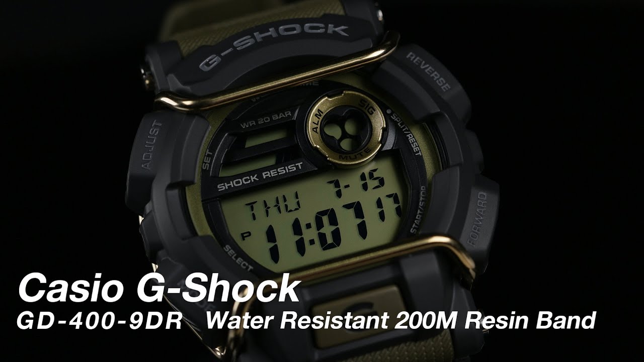 Casio G Shock Gd 400 9dr Water Resistant 200m Resin Band Youtube