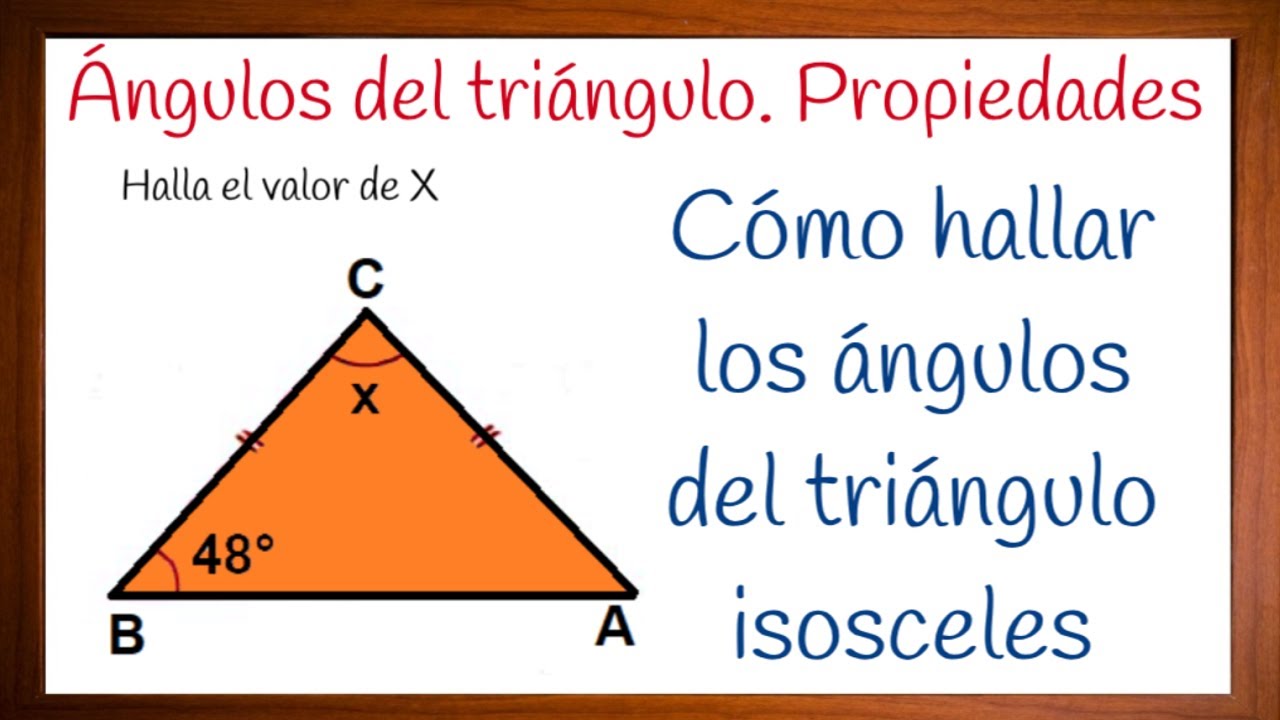 Hallar los ángulos internos de un triángulo isósceles. Ejercicio