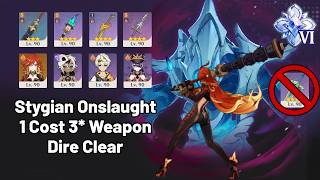 66luna Vii Stygian Onslaught Dire 1 Cost Mavuika 3 Weapon Tulpa Clear  Genshin Impact