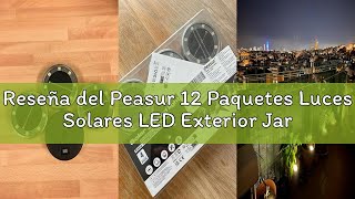 Reseña del Peasur 12 Paquetes Luces Solares LED Exterior Jardin Suelo,8 LED Luz Solar Exterior Jardi