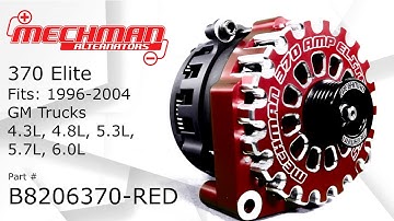 Mechman 370 Amp Elite Alternator For 1996-2004 GM Trucks #B8206370-RED