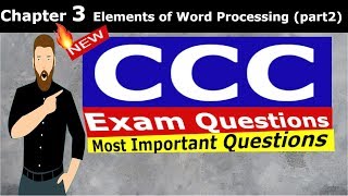 CCC Questions from Chapter 3 (Part 2) Elements of Word processing |CCC Paper